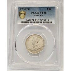 AUSTRALIA 1933 . ONE 1 SHILLING . PCGS VF35